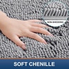image:imageSmiry Chenille Bath Rug and Mats Set of 3 Non Slip Absorbent Shaggy Bath Rug for Tub Shower and Bath Room UShaped 24 x2024x 16UShaped 24 x20 Grey