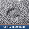 image:imageSmiry Chenille Bath Rug and Mats Set of 3 Non Slip Absorbent Shaggy Bath Rug for Tub Shower and Bath Room UShaped 24 x2024x 16UShaped 24 x20 Grey