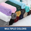 image:imageSmiry Chenille Bath Rug and Mats Set of 3 Non Slip Absorbent Shaggy Bath Rug for Tub Shower and Bath Room UShaped 24 x2024x 16UShaped 24 x20 Grey
