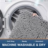 image:imageSmiry Chenille Bath Rug and Mats Set of 3 Non Slip Absorbent Shaggy Bath Rug for Tub Shower and Bath Room UShaped 24 x2024x 16UShaped 24 x20 Grey