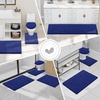 image:imageSmiry Luxury Chenille Bathroom Rugs 36x24 Extra Soft and Absorbent Shaggy Bath Mat Machine Washable NonSlip Plush Carpet Runner for Tub Shower and Floor Home Decor Accessories Deep Blue