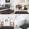 image:imageSmiry Memory Foam Bath Mat 3 Set 24x16 36 x 24 and UShaped 20x20 Super Soft Absorbent Bathroom Rugs Non Slip Bath Rug Runner for Bathroom Floors Black