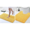 image:imageSmiry Chenille Bath Rug and Mats Set of 2Extra Soft and Absorbent Shaggy Bath Mat Machine Washable NonSlip Plush Carpet 30x 20UShaped 24 x20 Yellow