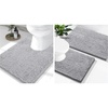 image:imageSmiry Chenille Bath Rug and Mats Set of 3 Non Slip Absorbent Shaggy Bath Rug for Tub Shower and Bath Room UShaped 24 x2024x 16UShaped 24 x20 Grey