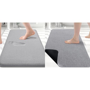 image:imageSmiry Bathroom Rugs Set 2 Piece30x20 Plus 30x20 Soft Absorbent Bath Mat Non Slip Machine Washable Quick Dry Bath Rugs for Bathroom Floor Tub Shower Grey