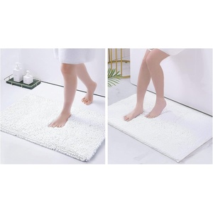 image:imageSmiry Luxury Chenille Bath Rug Set 2 Piece Extra Soft and Absorbent Shaggy Bathroom Mat Rugs Machine Washable NonSlip Plush Carpet Runner for Tub Shower and Bath Room30x2036x24White