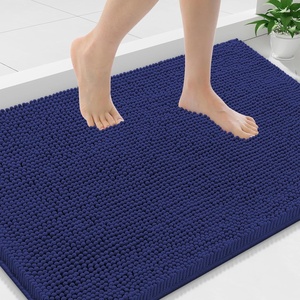 image:imageSmiry Luxury Chenille Bathroom Rugs 36x24 Extra Soft and Absorbent Shaggy Bath Mat Machine Washable NonSlip Plush Carpet Runner for Tub Shower and Floor Home Decor Accessories Deep Blue