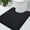 image:imageSmiry Memory Foam Bath Mat 3 Set 24x16 36x24 and UShaped 24x20 Super Soft Absorbent Bathroom Rugs Non Slip Bath Rug Runner for Bathroom Floors Black
