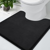 image:imageSmiry Memory Foam Bath Mat 3 Set 24x16 UShaped 20x20 UShaped 24x20Super Soft Absorbent Bathroom Rugs Non Slip Bath Rug Runner for Bathroom Floors Black