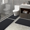 image:imageSmiry Memory Foam Bath Mat 36x24 and 24x20 UShaped Toilet Extra Soft Absorbent Bathroom Rugs Non Slip Bath Rug Runner for Shower Bathroom Floors Black