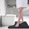 image:imageSmiry Memory Foam Bath Mat 36x24 and 24x20 UShaped Toilet Extra Soft Absorbent Bathroom Rugs Non Slip Bath Rug Runner for Shower Bathroom Floors Black