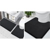 image:imageSmiry Memory Foam Bath Mat 3 Set 24x16 UShaped 20x20 UShaped 24x20Super Soft Absorbent Bathroom Rugs Non Slip Bath Rug Runner for Bathroom Floors Black