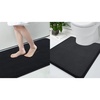 image:imageSmiry Memory Foam Bath Mat 36x24 and 24x20 UShaped Toilet Extra Soft Absorbent Bathroom Rugs Non Slip Bath Rug Runner for Shower Bathroom Floors Black