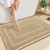 image:imageSmiry Upgraded Waffle Bath Mat for Bathroom 30x20 Soft Absorbent Non Slip Bathroom Rug with Tassels Machine Washable Quick Dry Bath Mat for Floor Tub Shower BrownBrown