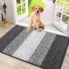 image:imageSmiry Bath Rug and Dog Door Mat Set Memory Foam Bath Rug Black 24x16 and Dog Door Mat for Muddy Paws Grey 30x20