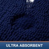 image:imageSmiry Chenille Bath Rug and Mats Set of 3 Non Slip Absorbent Shaggy Bath Rug for Tub Shower and Bath Room UShaped 24 x2030x 20UShaped 24 x20 Navy Blue