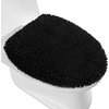 image:imageSmiry Chenille Bath Rug and Mats Set of 3Extra Soft and Absorbent Shaggy Bath Mat Machine Washable NonSlip Plush Carpet 30x 20UShaped 24 x20175x 15 Black
