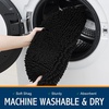 image:imageSmiry Chenille Bath Rug and Mats Set of 3Extra Soft and Absorbent Shaggy Bath Mat Machine Washable NonSlip Plush Carpet 30x 20UShaped 24 x20175x 15 Black