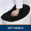 image:imageSmiry Chenille Bath Rug and Mats Set of 3Extra Soft and Absorbent Shaggy Bath Mat Machine Washable NonSlip Plush Carpet 30x 20UShaped 24 x20175x 15 Black