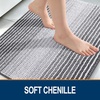 image:imageSmiry Chenille Bathroom Rugs 30x20 Extra Soft Absorbent Striped Bath Mat Machine Washable Rubber Backing Bath Rugs for Tub amp Shower Modern Home Decor Accessories GreyGrey
