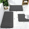 image:imageSmiry Memory Foam Bath Mat 32x20 Extra Soft and Absorbent Bathroom Mats Non Slip Washable Carpet for Floor Shower and Tub BlackBlack