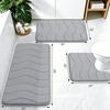 image:imageSmiry Memory Foam Bath Mat 32x20 Extra Soft and Absorbent Bathroom Mats Non Slip Washable Carpet for Floor Shower and Tub BlackGrey