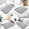 image:imageSmiry Memory Foam Bath Mat 32x20 Extra Soft and Absorbent Bathroom Mats Non Slip Washable Carpet for Floor Shower and Tub BlackGrey