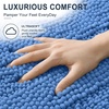 image:imageSmiry Striped Thick Bathroom Rug and Contour Toilet Rug Size 47x20  UShaped 24x20 in Cornflower Blue 2 Item Bundle