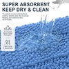 image:imageSmiry Striped Thick Bathroom Rug and Contour Toilet Rug Size 47x20  UShaped 24x20 in Cornflower Blue 2 Item Bundle