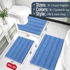 image:imageSmiry Striped Thick Bathroom Rug and Contour Toilet Rug Size 47x20  UShaped 24x20 in Cornflower Blue 2 Item Bundle