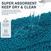 image:imageSmiry Striped Thick Bathroom Rug and Contour Toilet Rug Size 47x24  UShaped 24x20 in Peacock Blue 2 Item Bundle