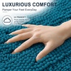 image:imageSmiry Striped Thick Bathroom Rug and Contour Toilet Rug Size 47x24  UShaped 24x20 in Peacock Blue 2 Item Bundle