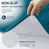image:imageSmiry Striped Thick Bathroom Rug and Contour Toilet Rug Size 47x24  UShaped 24x20 in Peacock Blue 2 Item Bundle