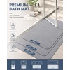 image:imageSmiry Ultra Thin Bath Mat 34x21 Non Slip Rubber Washable Bathroom Rugs  Navy Blue Low Pile Quick Dry Absorbent Bath Mat for Bathroom Floors Tub Sink Shower Outside Home Decor AccessoriesLight Grey