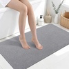image:imageSmiry Ultra Thin Bath Mat 34x21 Non Slip Rubber Washable Bathroom Rugs  Navy Blue Low Pile Quick Dry Absorbent Bath Mat for Bathroom Floors Tub Sink Shower Outside Home Decor AccessoriesGrey