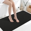 image:imageSmiry Ultra Thin Bath Mat 34x21 Non Slip Rubber Washable Bathroom Rugs  Navy Blue Low Pile Quick Dry Absorbent Bath Mat for Bathroom Floors Tub Sink Shower Outside Home Decor AccessoriesBlack