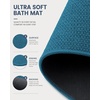 image:imageSmiry Ultra Thin Bath Mat 34x21 Non Slip Rubber Washable Bathroom Rugs  Navy Blue Low Pile Quick Dry Absorbent Bath Mat for Bathroom Floors Tub Sink Shower Outside Home Decor AccessoriesPeacock Blue
