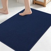 image:imageSmiry Ultra Thin Bath Mat 34x21 Non Slip Rubber Washable Bathroom Rugs  Navy Blue Low Pile Quick Dry Absorbent Bath Mat for Bathroom Floors Tub Sink Shower Outside Home Decor AccessoriesNavy Blue