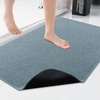 image:imageSmiry Ultra Thin Bath Mat 34x21 Non Slip Rubber Washable Bathroom Rugs  Navy Blue Low Pile Quick Dry Absorbent Bath Mat for Bathroom Floors Tub Sink Shower Outside Home Decor AccessoriesGrayish Blue