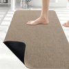 image:imageSmiry Ultra Thin Bath Mat 34x21 Non Slip Rubber Washable Bathroom Rugs  Navy Blue Low Pile Quick Dry Absorbent Bath Mat for Bathroom Floors Tub Sink Shower Outside Home Decor AccessoriesCamel