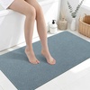 image:imageSmiry Ultra Thin Bath Mat 34x21 Non Slip Rubber Washable Bathroom Rugs  Navy Blue Low Pile Quick Dry Absorbent Bath Mat for Bathroom Floors Tub Sink Shower Outside Home Decor AccessoriesGrayish Blue