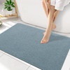 image:imageSmiry Ultra Thin Bath Mat 34x21 Non Slip Rubber Washable Bathroom Rugs  Navy Blue Low Pile Quick Dry Absorbent Bath Mat for Bathroom Floors Tub Sink Shower Outside Home Decor AccessoriesGrayish Blue