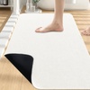 image:imageSmiry Ultra Thin Bath Mat 34x21 Non Slip Rubber Washable Bathroom Rugs  Navy Blue Low Pile Quick Dry Absorbent Bath Mat for Bathroom Floors Tub Sink Shower Outside Home Decor AccessoriesWhite