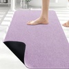 image:imageSmiry Ultra Thin Bath Mat 34x21 Non Slip Rubber Washable Bathroom Rugs  Navy Blue Low Pile Quick Dry Absorbent Bath Mat for Bathroom Floors Tub Sink Shower Outside Home Decor AccessoriesPurple