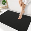 image:imageSmiry Ultra Thin Bath Mat 34x21 Non Slip Rubber Washable Bathroom Rugs  Navy Blue Low Pile Quick Dry Absorbent Bath Mat for Bathroom Floors Tub Sink Shower Outside Home Decor AccessoriesBlack