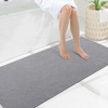 image:imageSmiry Ultra Thin Bath Mat 34x21 Non Slip Rubber Washable Bathroom Rugs  Navy Blue Low Pile Quick Dry Absorbent Bath Mat for Bathroom Floors Tub Sink Shower Outside Home Decor AccessoriesGrey