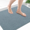 image:imageSmiry Ultra Thin Bath Mat 34x21 Non Slip Rubber Washable Bathroom Rugs  Navy Blue Low Pile Quick Dry Absorbent Bath Mat for Bathroom Floors Tub Sink Shower Outside Home Decor AccessoriesGrayish Blue