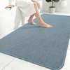 image:imageSmiry Ultra Thin Bath Mat 34x21 Non Slip Rubber Washable Bathroom Rugs  Navy Blue Low Pile Quick Dry Absorbent Bath Mat for Bathroom Floors Tub Sink Shower Outside Home Decor AccessoriesGrayish Blue