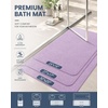 image:imageSmiry Ultra Thin Bath Mat 34x21 Non Slip Rubber Washable Bathroom Rugs  Navy Blue Low Pile Quick Dry Absorbent Bath Mat for Bathroom Floors Tub Sink Shower Outside Home Decor AccessoriesPurple