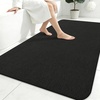 image:imageSmiry Ultra Thin Bath Mat 34x21 Non Slip Rubber Washable Bathroom Rugs  Navy Blue Low Pile Quick Dry Absorbent Bath Mat for Bathroom Floors Tub Sink Shower Outside Home Decor AccessoriesBlack